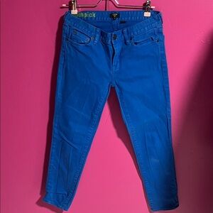 J.Crew Women's Vibrant Blue Ankle Toothpick Jeans